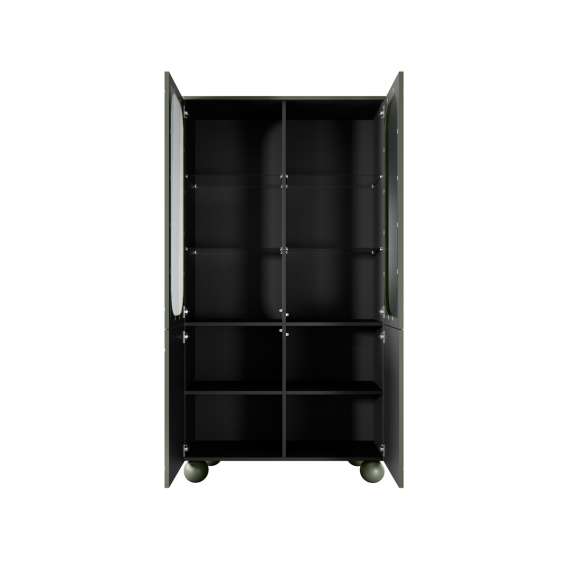 Vitrineskap Sonatia II 100x192 - olivengrønn - 4 dører