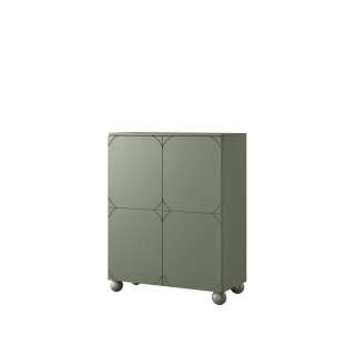 Skap Sonatia II 124x132 - olivengrønn - 4 dører