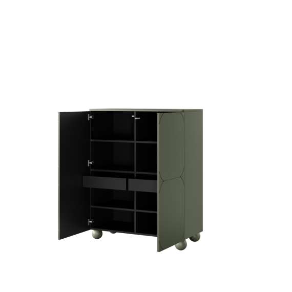 Skap Sonatia II 124x132 - olivengrønn - 4 dører