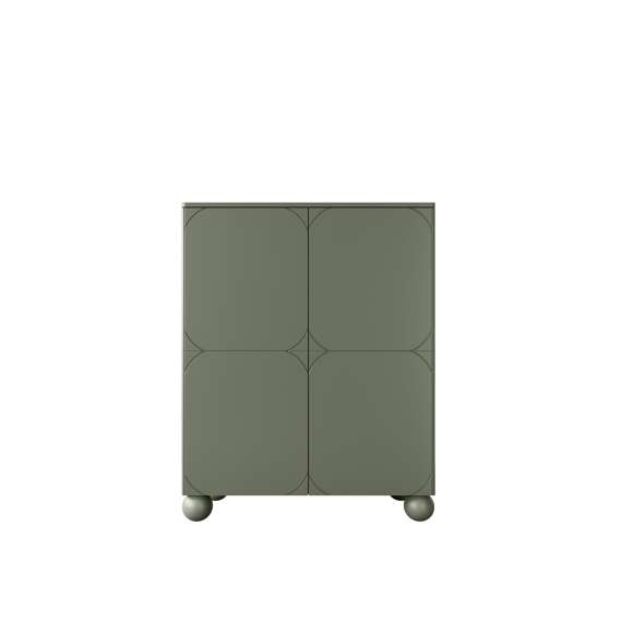 Skap Sonatia II 124x132 - olivengrønn - 4 dører