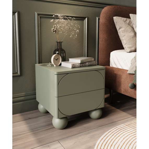 Nattbord Sonatia II 49x47 - olivengrønn - 4 dører