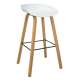Barstol Sting - hvit sete - eike ben