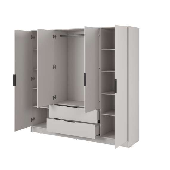 Garderobeskap Kelly 206x200 cm - cashmere - med innredning