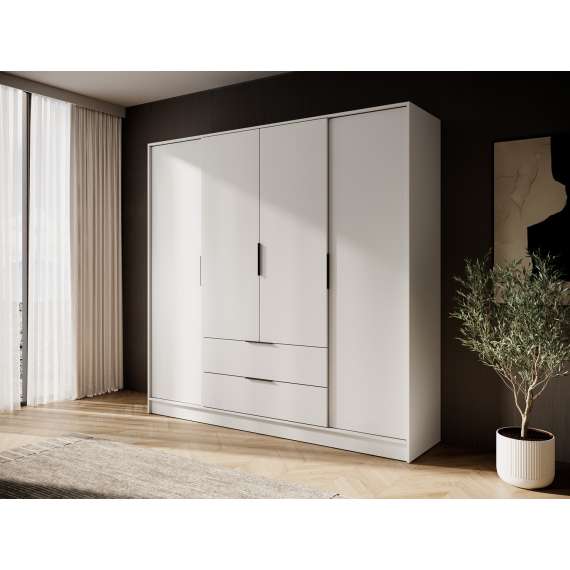 Garderobeskap Kelly 206x200 cm - cashmere - med innredning