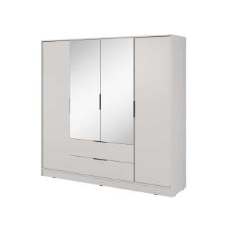 Garderobeskap Kelly 206x200 cm - cashmere - speil - med innredning