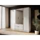 Garderobeskap Kelly 206x200 cm - cashmere - speil - med innredning
