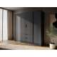 Garderobeskap Kelly 206x200 cm - grafittgrå - med innredning