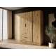 Garderobeskap Kelly 206x200 cm - eik - med innredning