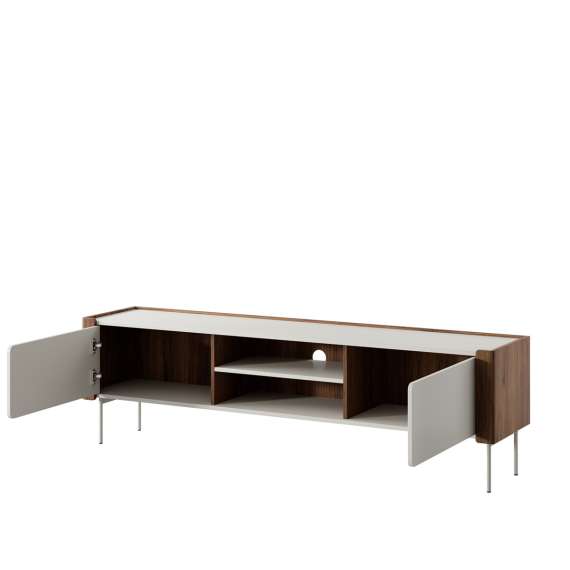 Tv-benk Wrap 180x53 cm - valnøtt -cashmere - 2 dører