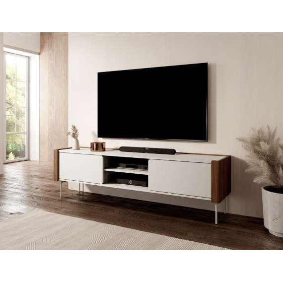 Tv-benk Wrap 180x53 cm - valnøtt -cashmere - 2 dører