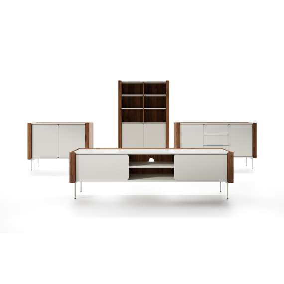 Tv-benk Wrap 180x53 cm - valnøtt -cashmere - 2 dører