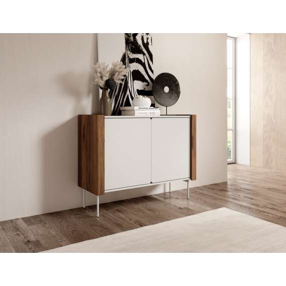 Skjenk Wrap 105x83 cm - valnøtt - cashmere - 2 dører