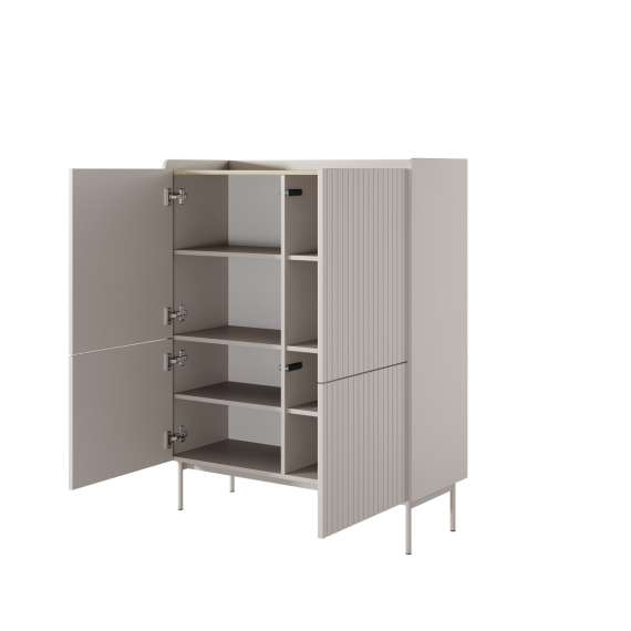 Skap Level 103x126 cm - beige - eik - 4 dører