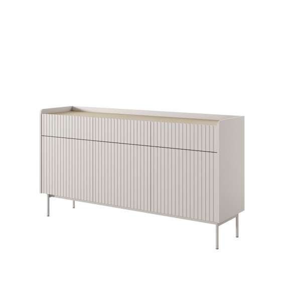 Skjenk Level 153x82 cm - beige - eik - dører og skuffer