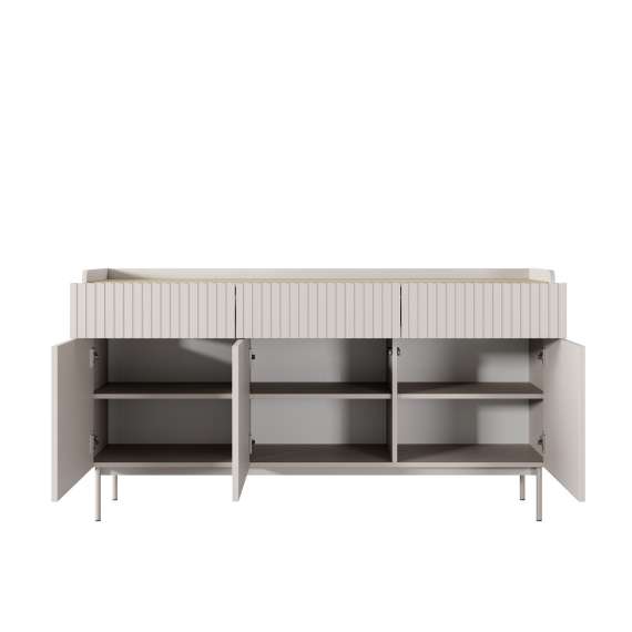 Skjenk Level 153x82 cm - beige - eik - dører og skuffer