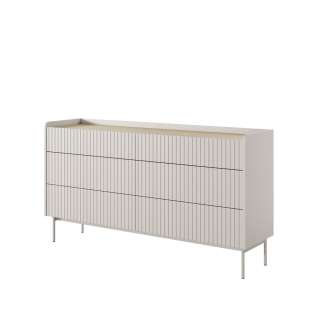 Kommode Level 153x82 cm - beige - eik - 6 skuffer
