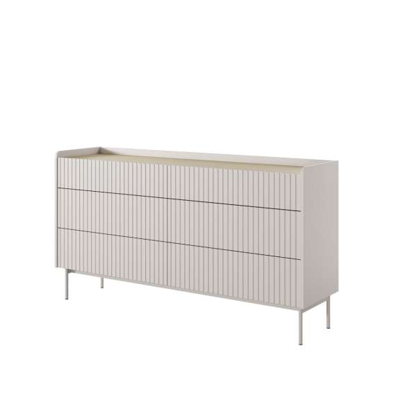 Kommode Level 153x82 cm - beige - eik - 6 skuffer
