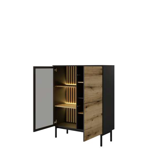 Vitrineskap Lang 100x125 cm - med belysning