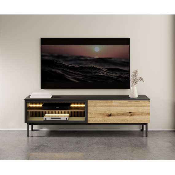 Tv-benk Lang 180x55 cm - med belysning