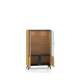 Vitrineskap Toscania 95x152 cm - 2 dører - eik baltica - aske svart - svart glass
