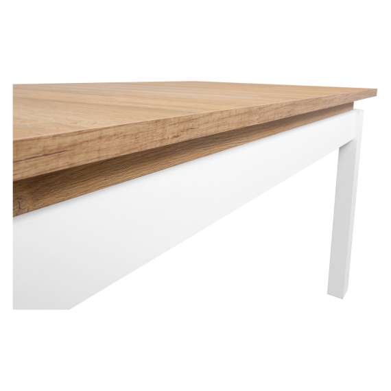 Spisebord Horton 140-180x90 - hvit - eik