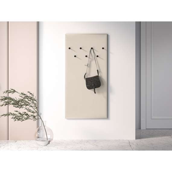 Polstret veggpanel Sofhie - 68x137 cm - cashmere - med knagger