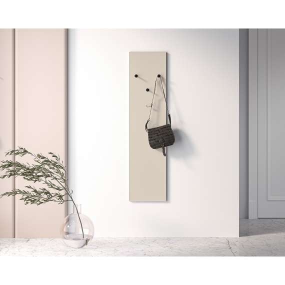 Polstret veggpanel Sofhie - 34x137 cm - cashmere - med knagger