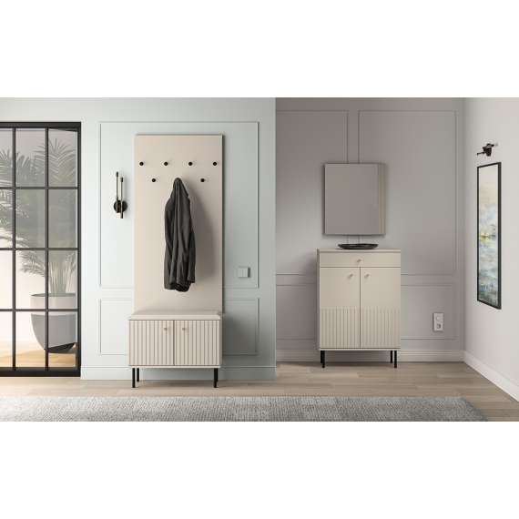 Skoskap Sophie 68x55 cm - cashmere -  med sittepute