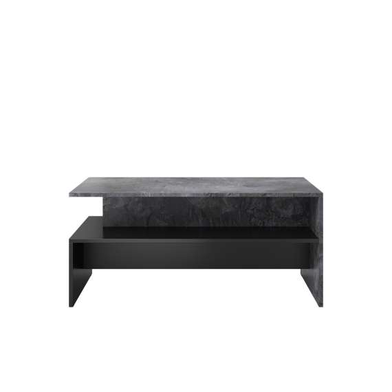Sofabord Baros 100x60 cm - steinlook - sort matt