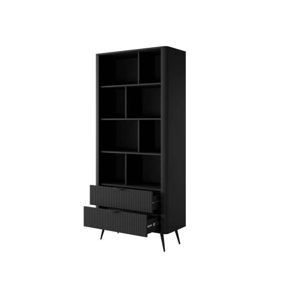 Reol Lante 88x194 cm - sort - 2 skuffer