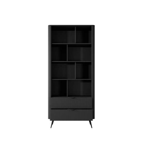 Reol Lante 88x194 cm - sort - 2 skuffer