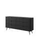 Kommode Lante 163x81 cm - sort - 6 skuffer