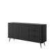 Skjenk Lante 163x81 cm - sort - 2 dører - 3 skuffer