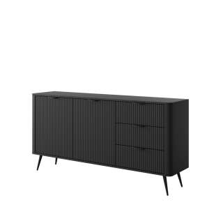 Skjenk Lante 163x81 cm - sort - 2 dører - 3 skuffer