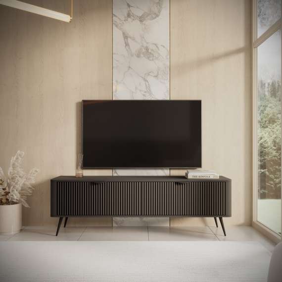Tv-benk Lante 163x51 cm - sort - 2 dører