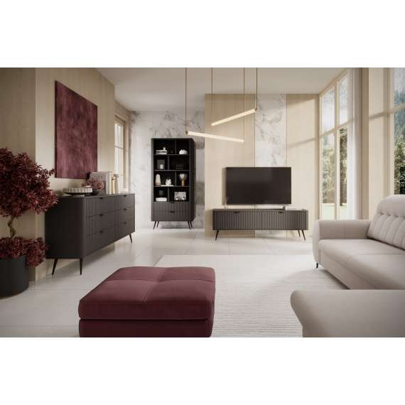 Tv-benk Lante 163x51 cm - sort - 2 dører