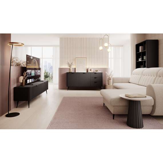 Tv-benk Lante 163x51 cm - sort - 2 dører