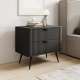 Nattbord Lante 63x55 cm - sort - 2 skuffer