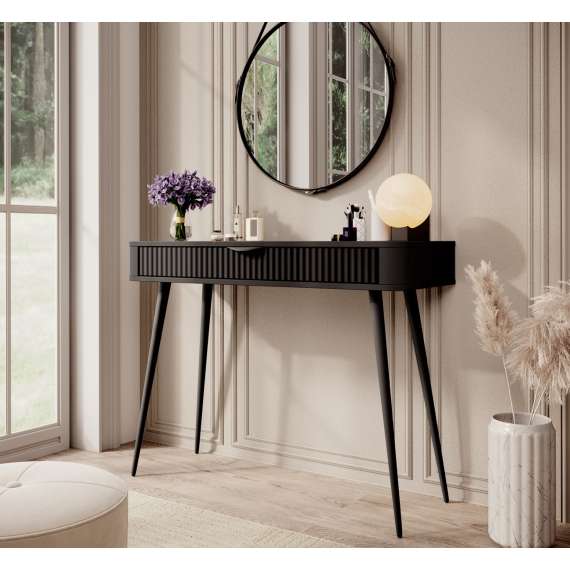 Sminkebord Lante 100x34 cm - sort - skuff