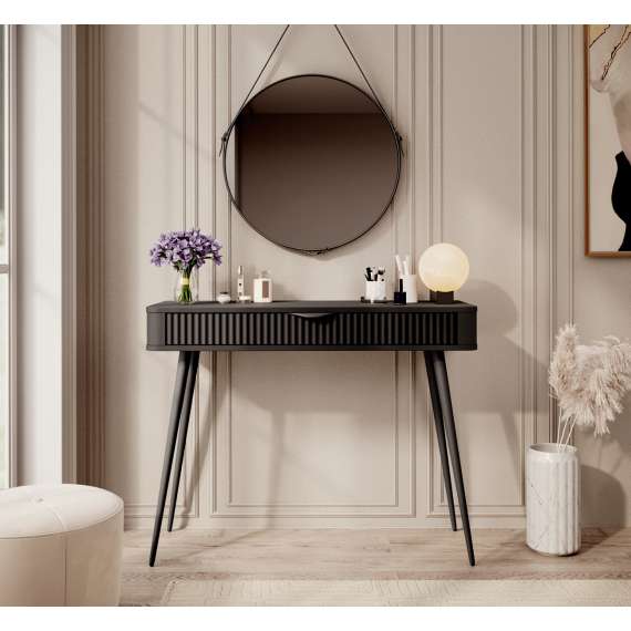 Sminkebord Lante 100x34 cm - sort - skuff