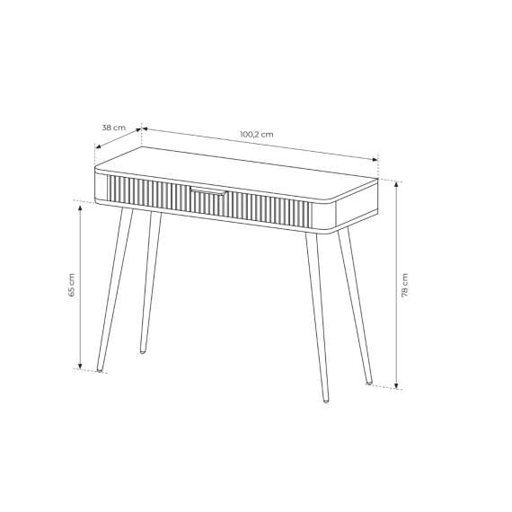 Sminkebord Lante 100x34 cm - sort - skuff