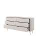 Kommode Lante 163x81 cm - beige - 6 skuffer