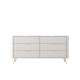 Kommode Lante 163x81 cm - beige - 6 skuffer
