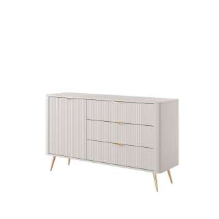 Skjenk Lante 138x81 cm - beige - 1 dør - 3 skuffer