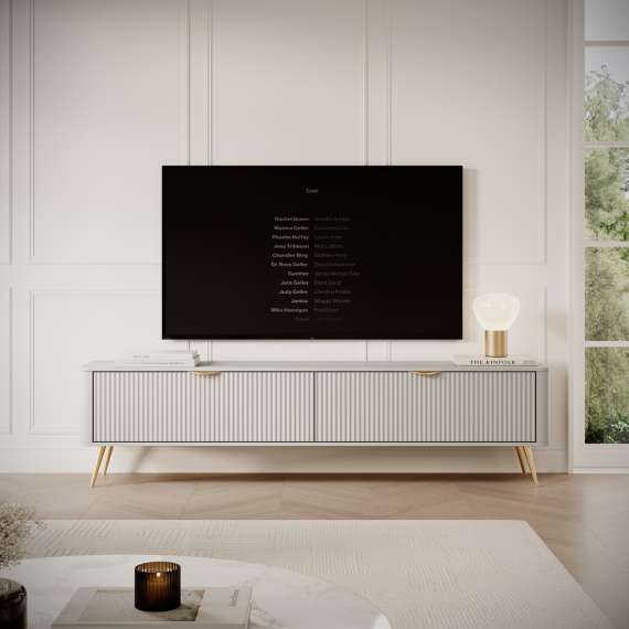 Tv-benk Lante 200x51 cm - beige - 2 dører
