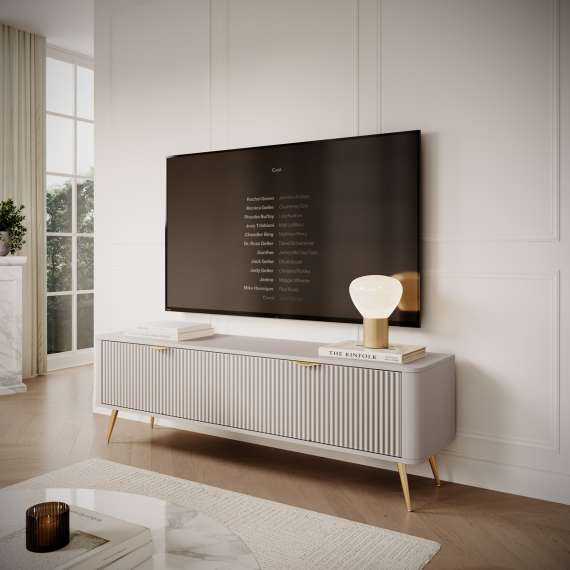 Tv-benk Lante 163x51 cm - beige - 2 dører