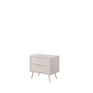 Nattbord Lante 63x55 cm - beige - 2 skuffer