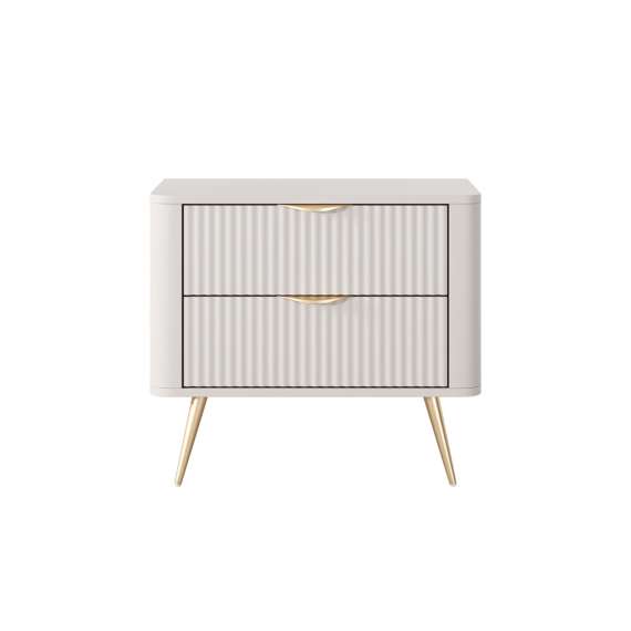 Nattbord Lante 63x55 cm - beige - 2 skuffer