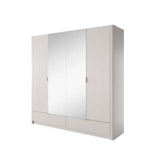 Garderobeskap Lante 213x209 cm - beige - med innredning