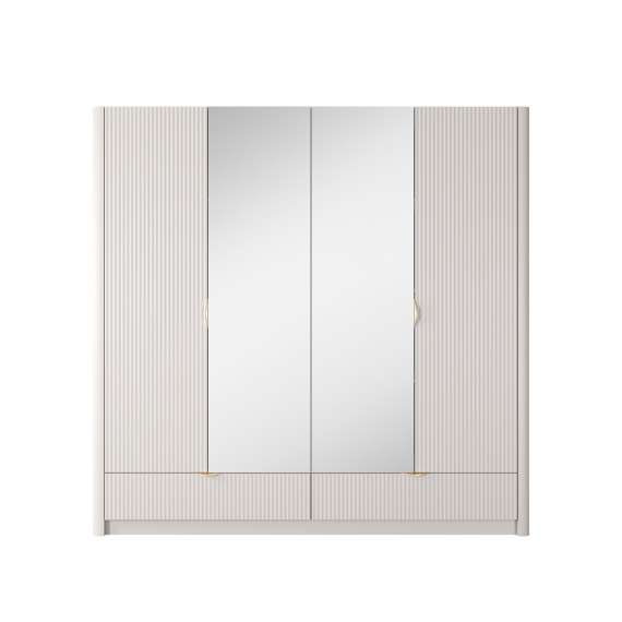 Garderobeskap Lante 213x209 cm - beige - med innredning